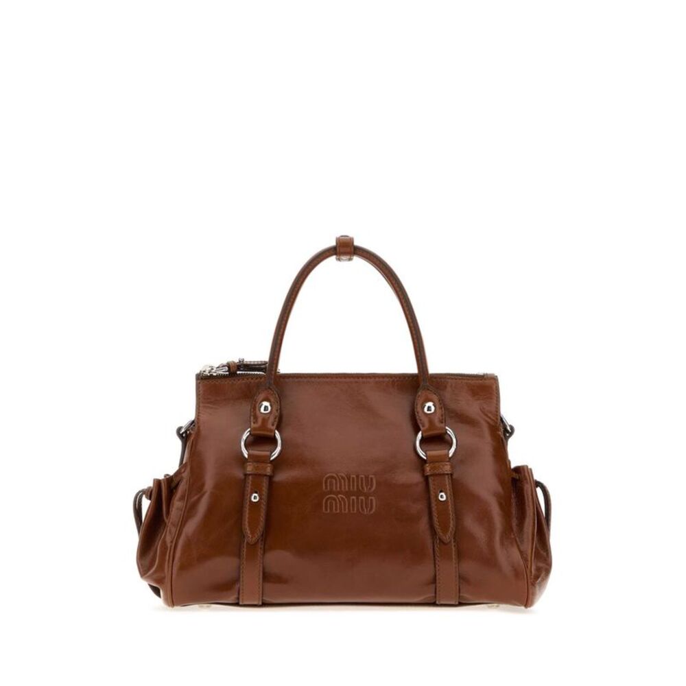 Miu Miu Women Camel Leather Handbag